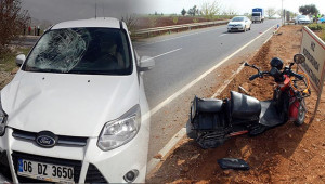 Otomobil ve elektrikli bisiklet çarpıştı: 2 yaralı