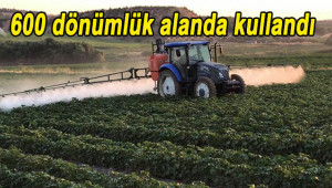 Sıvı gübreyi denedi; olumlu sonuç bekliyor