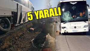 Urfa'ya gelen otobüs kaza yaptı