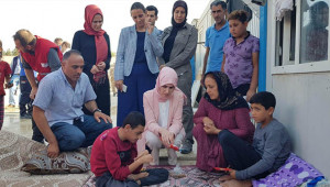 Gülhan Erin, Suriyeli aileleri ziyaret etti