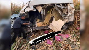 Mısır tarlasına uçan aracın sürücüsü öldü