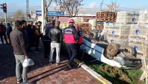 Otomobil devrildi: 1 yaralı