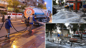 Haliliye’de 3 bölge yıkanıp dezenfekte edildi
