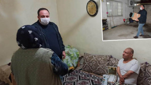 Yardım kolilerini ve maskeleri kendisi dağıttı
