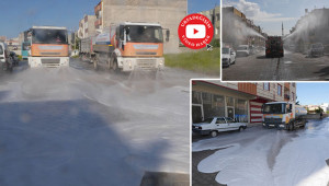 İki mahalle yıkanıp dezenfekte edildi