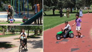 Urfa’da çocuklar soluğu parklarda aldı