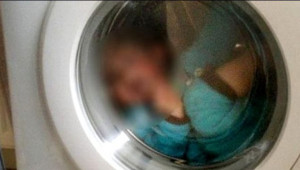 3 yaşındaki oğlunu çamaşır makinesine kilitledi