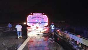 Gaziantep'te benzin yüklü tanker yangını