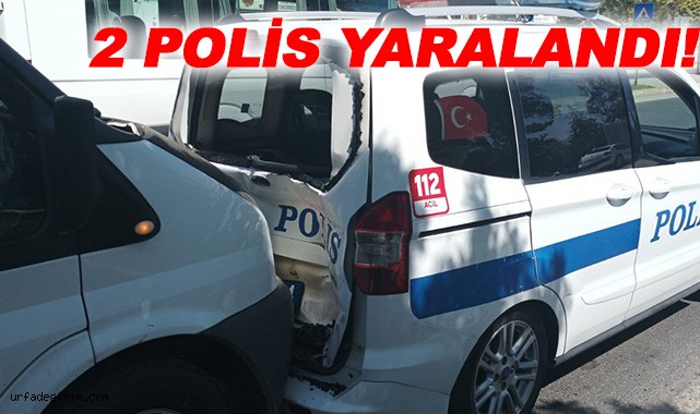 Minibüs polis arabasına çarptı! Yaralılar var