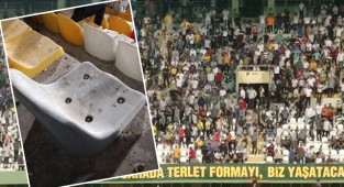 Pislikten taraftar oturamadı