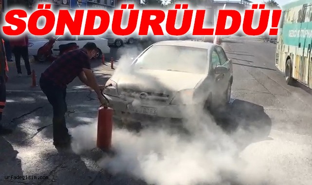 Seyir halindeki otomobil alev aldı!