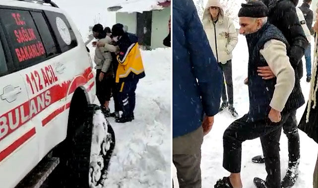 Hasta için 30 kilometrelik yol kardan temizlendi!