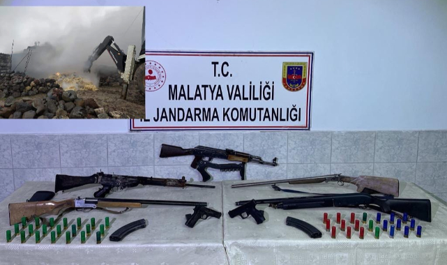 Ahırda çok sayıda silah ele geçirildi
