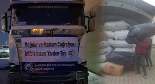 Şanlıurfa'dan İdlib'e insani yardım tırı gönderildi