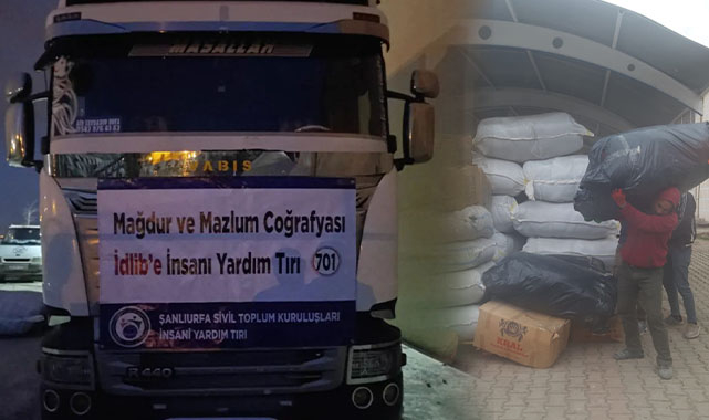 Şanlıurfa'dan İdlib'e insani yardım tırı gönderildi