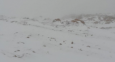 Nemrut Dağı'na kar yağdı!