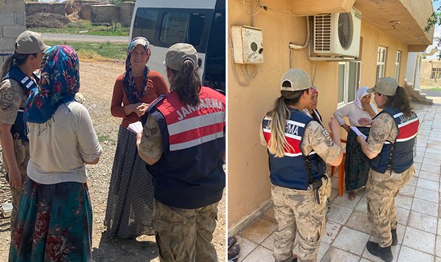 Suruç'ta jandarma KADES'i tarlada tanıttı