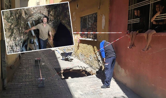 Urfa'da yol çöktü! Roma tünelleri çıktı
