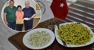 Yılın ilk mahsul boz fıstığı altınla ödüllendirildi