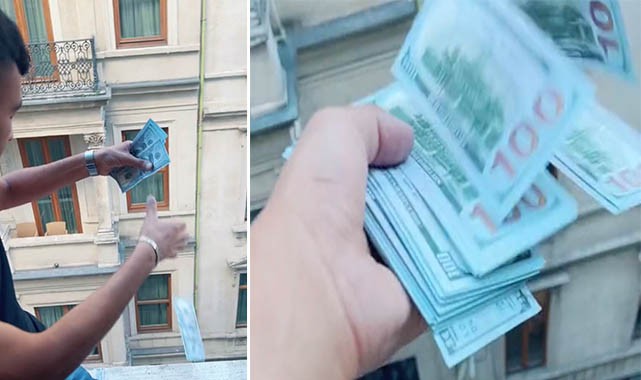 Pencereden dolar saçan kişi yakalandı!