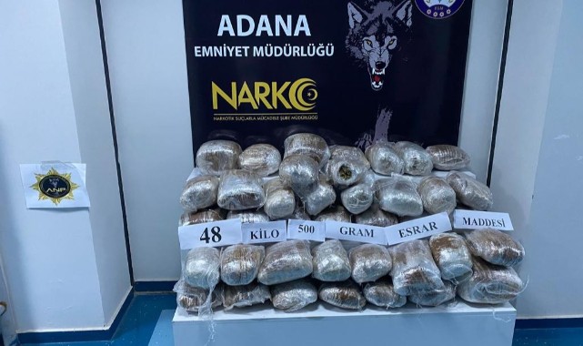 48 kilo 500 gram esrar ele geçirildi