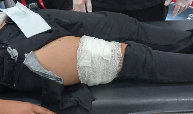 Yorgun mermi küçük çocuğu hastanelik etti!
