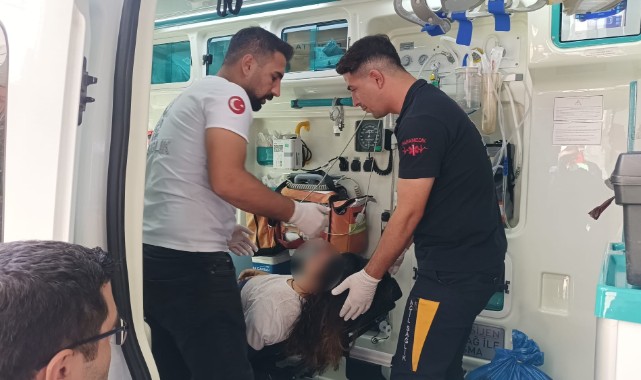 Yol ortasında sinir krizi geçiren kadın hastanelik oldu