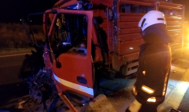 Tıra çarpan kamyonetin sürücüsü hayatını kaybetti
