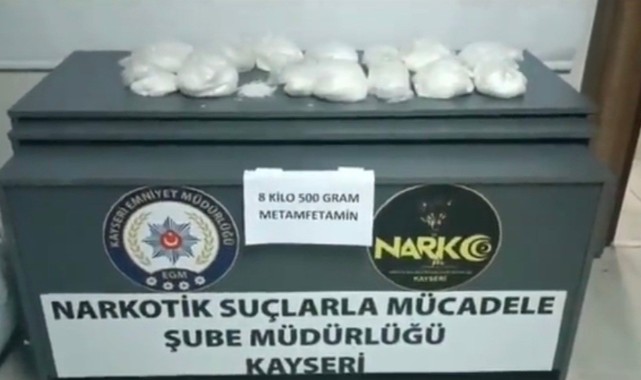 8,5 kilo uyuşturucu ele geçirildi