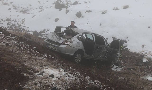 Diyarbakır'da araç şarampole devrildi! 5 yaralı