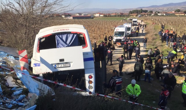 İşçi servisi şarampole yuvarlandı! 17 yaralı