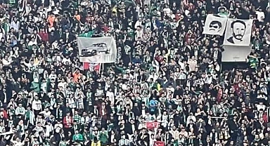 Bursaspor tribünündeki posterler: İlgili kamu görevlileri açığa alındı