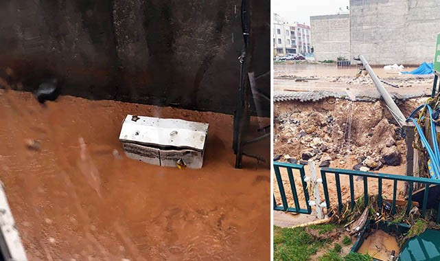 Dicle Elektrik, Şanlıurfa’da sel altında kalan trafolar için çalışıyor