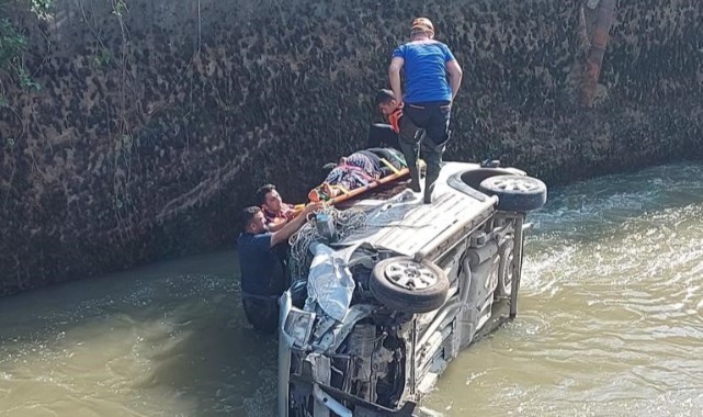  Sulama kanalına düşen araçta 2 kişi öldü 1 kişi yaralandı