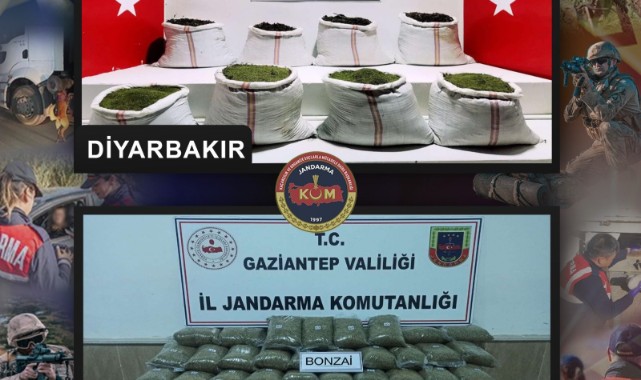  Diyarbakır ve Gaziantep’te toplam 278 kilo uyuşturucu ele geçirildi