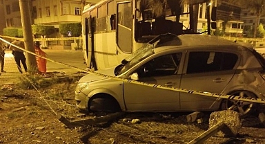 İşçi servisi ile otomobil çarpıştı: 1 ölü, 25 yaralı