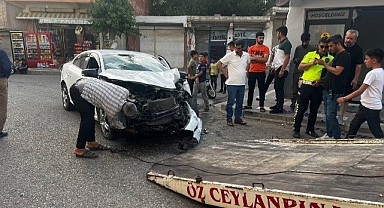 Urfa'da kontrolden çıkan araç korku saçtı