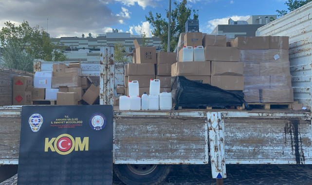 Başkentte sahte alkol operasyonu: 5 ton ham alkol ele geçirildi