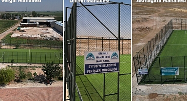 Eyyübiye'de üç mahalle daha halı sahaya kavuştu
