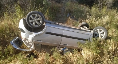Adıyaman’da kontrolden çıkan otomobil takla attı: 1 yaralı