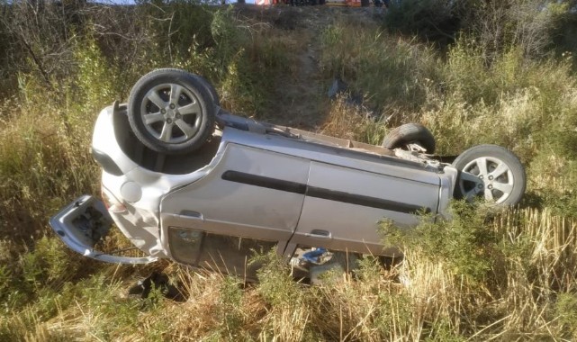 Adıyaman’da kontrolden çıkan otomobil takla attı: 1 yaralı