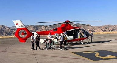 Helikopter ambulans kanser hastası için havalandı