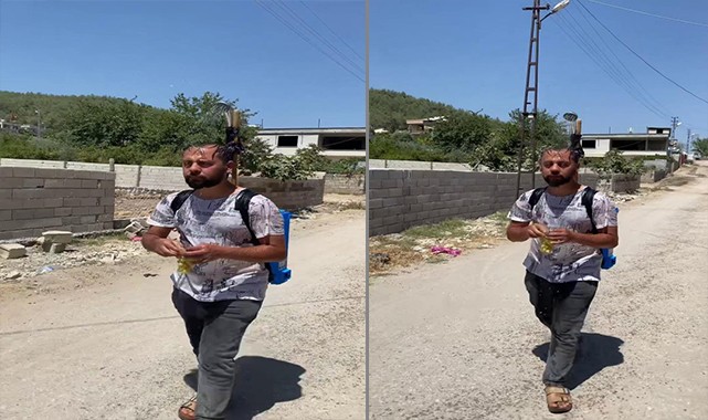 Sıcaklıklar 50 dereceyi buldu! duş başlığıyla gezdi