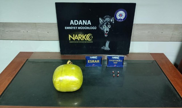 Adana’da otobüste çok sayıda esrar ve sentetik hap ele geçirildi