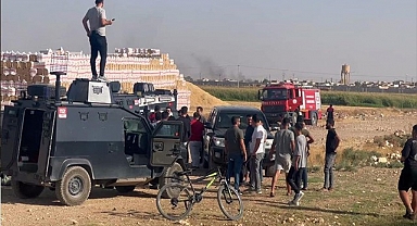 Ceylanpınar'da korku dolu anlar! Havan mermisi tarlaya düştü