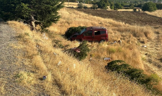 Hafif ticari araç şarampole uçtu: 1 ölü, 4 yaralı