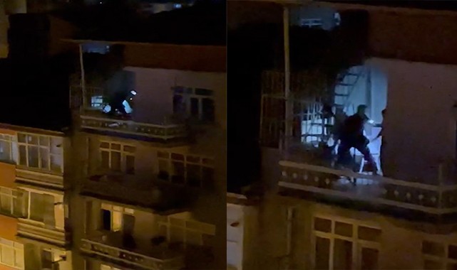 Polis 2 saat kovaladı! Hırsız balkonda yakalandı