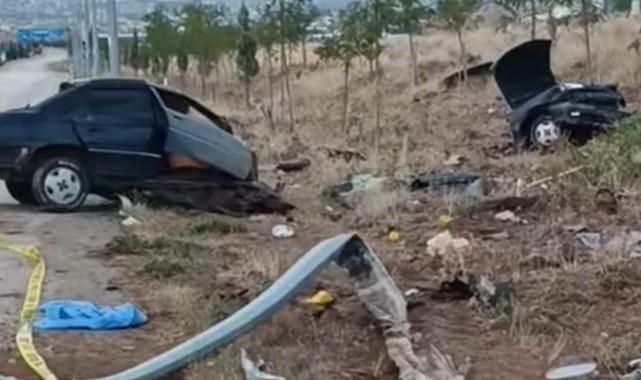 Kayseri’de akıl almaz kaza! Otomobil ikiye bölündü