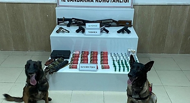 Komşu ilde çok sayıda kaçak silah ele geçirildi