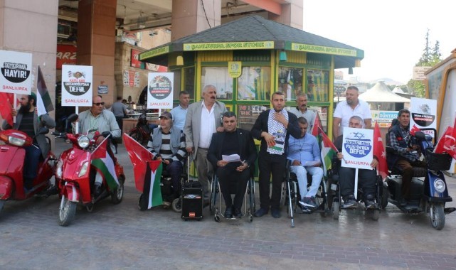 Şanlıurfa’da engellilerden Filistin’e destek yağmuru